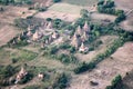 Bird view of the temple ruins, Bagan, Myanmar Royalty Free Stock Photo