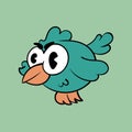 Bird vintage toons: funny character, vector illustration trendy classic retro cartoon style