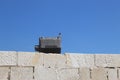 Bird on the wall of Citadel of Qaitbay. Egypt, defence. Royalty Free Stock Photo