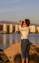 Bird Watcher with Binoculars