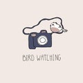 Bird watching. Birding and ornithology concept