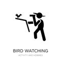 bird watching icon in trendy design style. bird watching icon isolated on white background. bird watching vector icon simple and