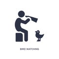 bird watching icon on white background. Simple element illustration from activity and hobbies concept