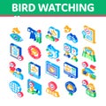 Bird Watching Tourism Isometric Icons Set Vector Royalty Free Stock Photo