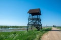 Wooden Bird watching tower , Latvia. Royalty Free Stock Photo