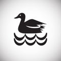 Bird in water icon on white background for graphic and web design, Modern simple vector sign. Internet concept. Trendy symbol for Royalty Free Stock Photo