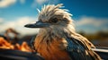 A bird wearing a hat. Generative AI.