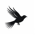 Black Flying Bird Graphic Design Flair Illustration