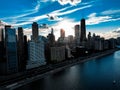 Bird's eye view of the city of Chicago with on a sunny day Royalty Free Stock Photo