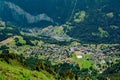 Bird& x27;s Eye View of Wengen: Scenic Panorama of an Old Alpine Village in Switzerland& x27;s Berner Alps Royalty Free Stock Photo