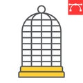 Birdcage color line icon, pet shop and freedom, cage vector icon, vector graphics, editable stroke filled outline sign