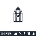 Birdcage icon flat