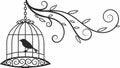 Birdcage with Small Bird. Freedom, captivity and hope, vector design Generative AI Royalty Free Stock Photo