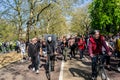 BIRDCAGE WALK, LONDON, ENGLAND- 24 April 2021: Protesters at a Unite For Freedom anti-lockdown protest