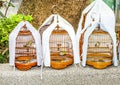 Birdcages at the Yuen Po Street Bird Garden in Hong Kong