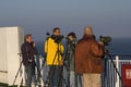 Birders on deck of the Pride of Bilbao, Vogelaars op het dek van