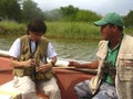 Birders in the outdoors birdwatching during Global Shorebird Counting Program