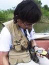 Birders in the outdoors birdwatching during Global Shorebird Counting Program