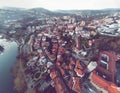 Birdeye view of Amarante and the houses of the city Royalty Free Stock Photo