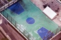 A birdeye view of a basketball court in the city of Hong Kong, China Royalty Free Stock Photo