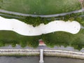 Birdeye view of the park beside the river