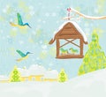 Birdfeeder in winter Royalty Free Stock Photo