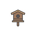 Birdhouse filled outline icon, Royalty Free Stock Photo