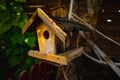 Birdhouse hanging on a tree Royalty Free Stock Photo