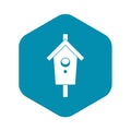 Birdhouse icon, simple style Royalty Free Stock Photo