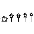 Birdhouse icon vector set. Feeder illustration sign collection. Bird symbol or logo. Royalty Free Stock Photo