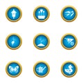 Birdhouse icons set, flat style Royalty Free Stock Photo