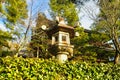 a birdhouse made of stone