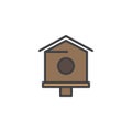 Birdhouse, nesting box filled outline icon Royalty Free Stock Photo
