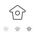 Birdhouse, Tweet, Twitter Bold and thin black line icon set Royalty Free Stock Photo