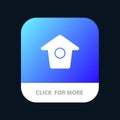 Birdhouse, Tweet, Twitter Mobile App Button. Android and IOS Glyph Version