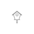 Birdhouse vector icon symbol isolated on white background