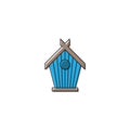 Birdhouse vector icon symbol isolated on white background