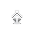 Birdhouse vector icon symbol isolated on white background