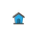 Birdhouse vector icon symbol isolated on white background