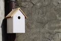 Tit sparrow bird birdhouse white wood handmade