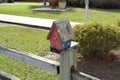 Birdhouse On Yard Fence