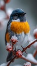 Birding in frost Nature enthusiasts spotting and appreciating winter avian beauty