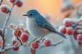 Birding in frost Nature enthusiasts spotting and appreciating winter avian beauty