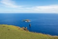 The Birdman Island near Orongo Ruins - Easter Island, Chile Royalty Free Stock Photo