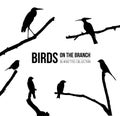 Birds on the branch isolated silhouettes collection Royalty Free Stock Photo
