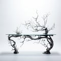 Birds On Branches Console Table: A Fusion Of Nature And Minimalism