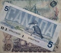 Birds of Canada and scenes of Canada design on Canadian banknotes