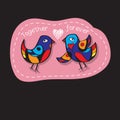 Birds Couple in Love. Great illustration for greeting cards, wedding invitation and other graphical needs.