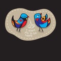 Birds Couple in Love. Great illustration for greeting cards, wedding invitation and other graphical needs.