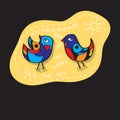 Birds Couple in Love. Great illustration for greeting cards, wedding invitation and other graphical needs.